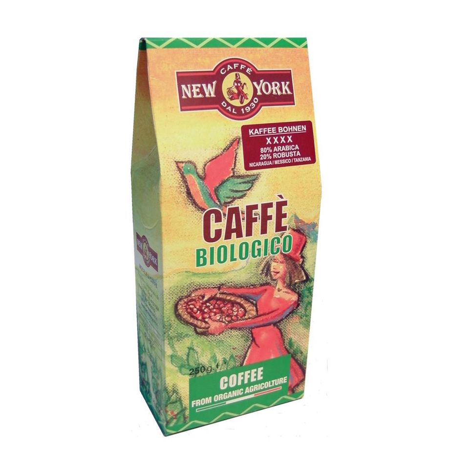 CAFFÈ NEW YORK BIO ganze Bohne, 250G 80% Arabica, 20% Robusta 