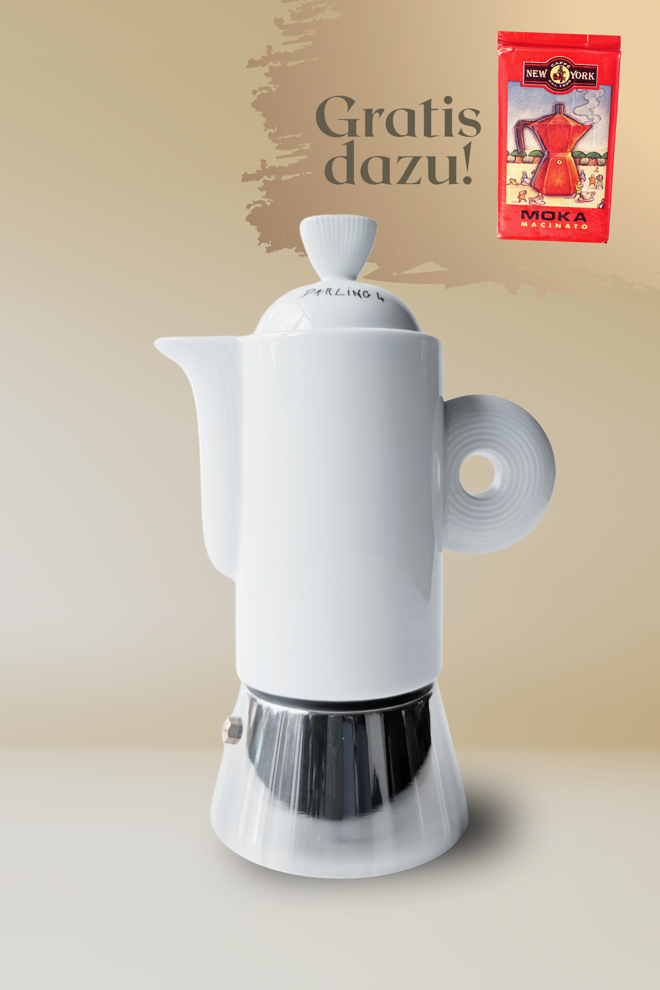 ANCAP DARLING 4 Tassen Espressokocher  mit 250 g Caffé New York Mokka NY1000
