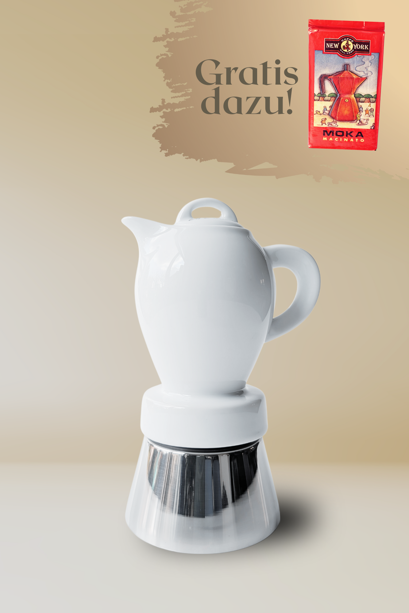 ANCAP CHERIE 2 Tassen Espressokocher mit 250 g Caffé New York Mokka NY1000