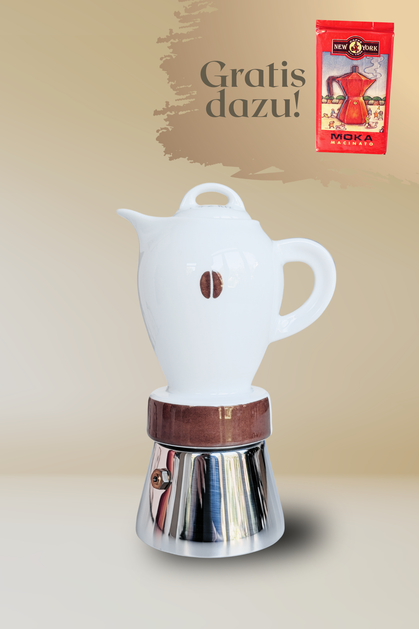 ANCAP CHERIE "CHICCO" 2 Tassen Espressokocher mit 250 g Caffé New York Mokka NY1000