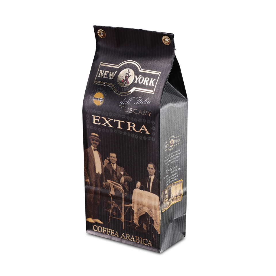 CAFFÈ NEW YORK EXTRA Macinato Bar, 250G, Mischung verschiedener hochwertiger Kaffeesorten mit Anteil Jamaica "Blue Mountain"