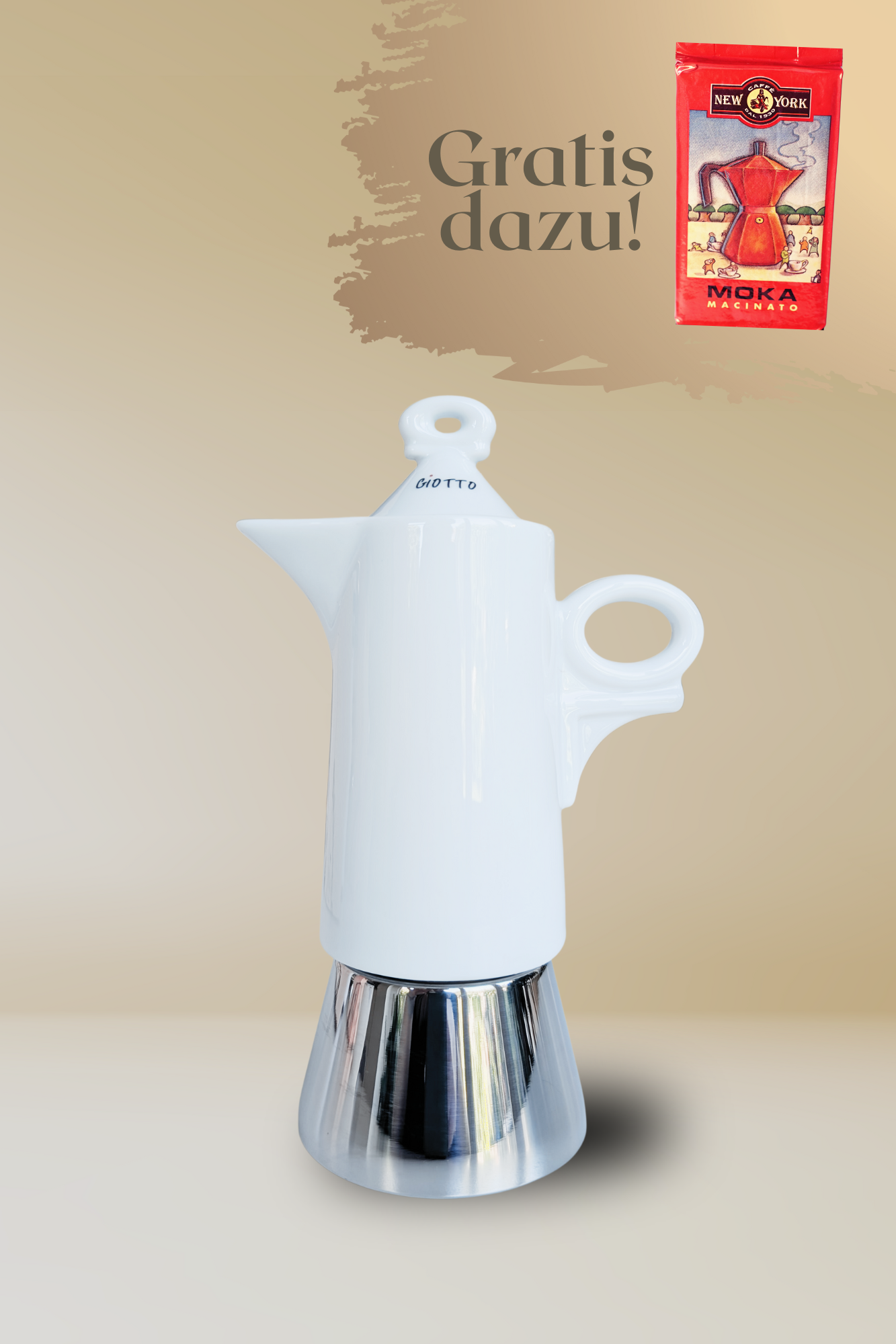 ANCAP GIOTTO 2 Tassen Espressokocher mit 250 g Caffe New York Mokka NY1000  