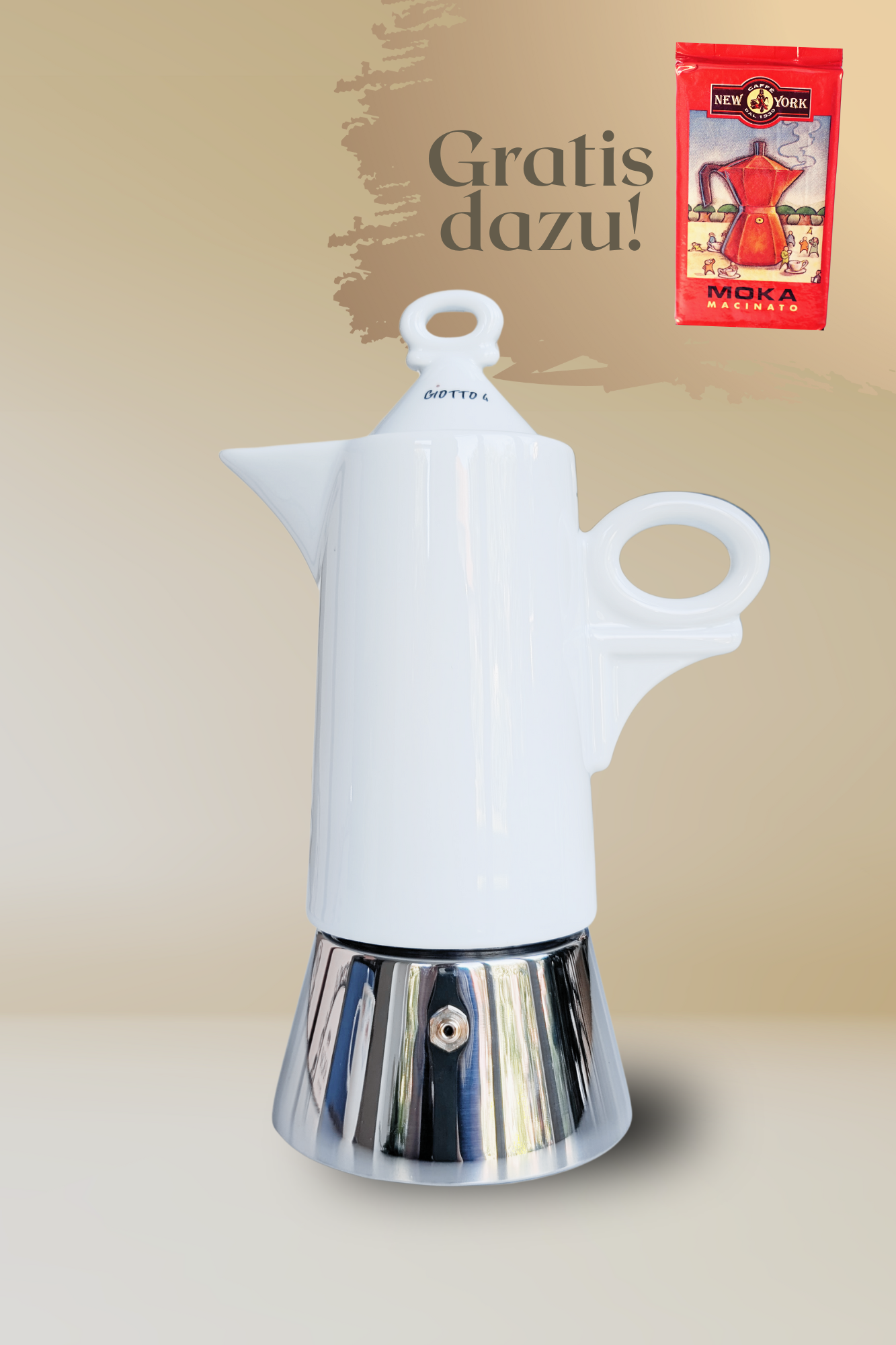 ANCAP GIOTTO 4 Tassen Espressokocher  mit 250 g Caffé New York Mokka NY1000    