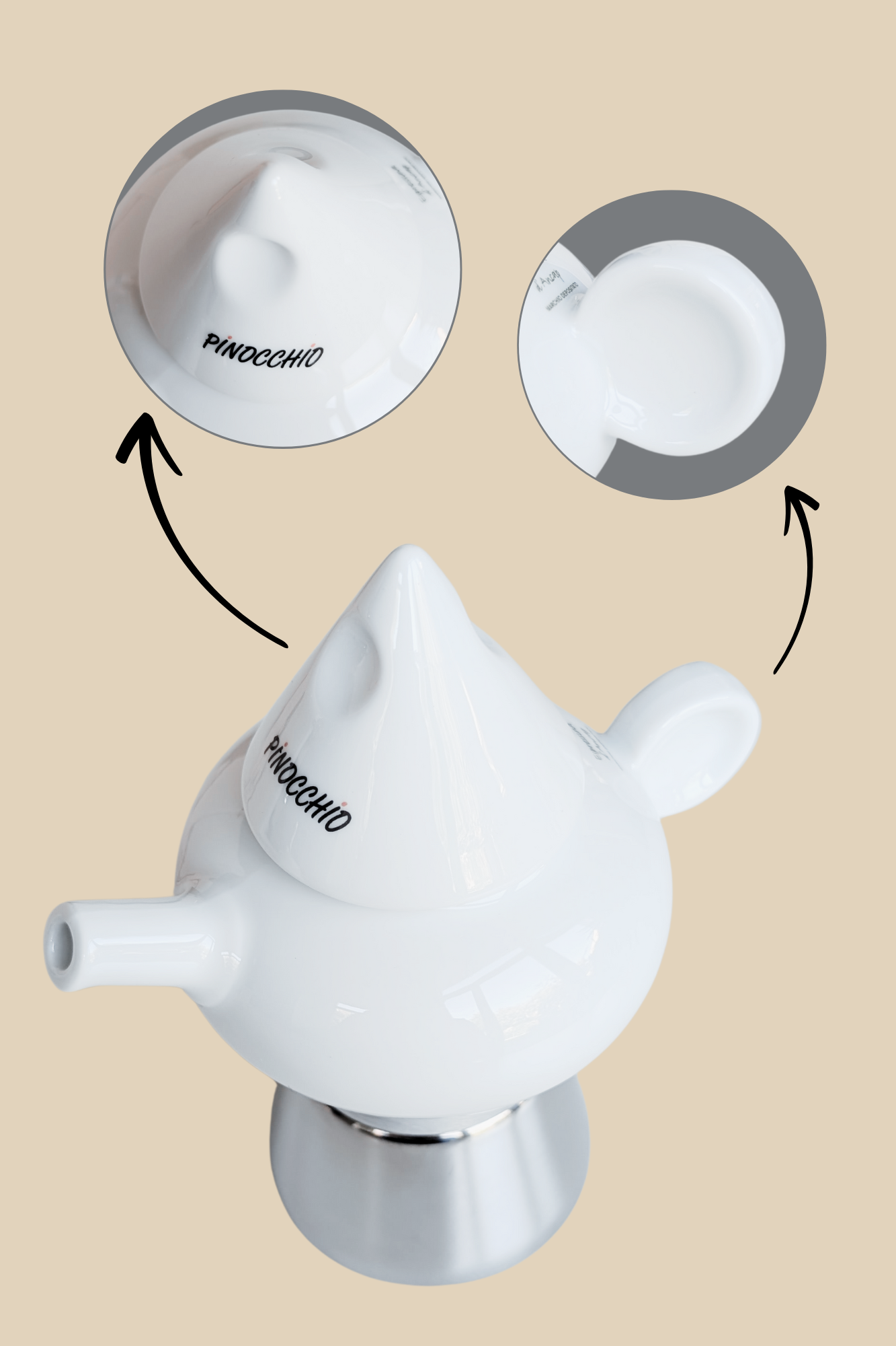 ANCAP PINOCCHIO 2 Tassen Espressokocher mit 250 g Caffé New York Mokka NY1000  